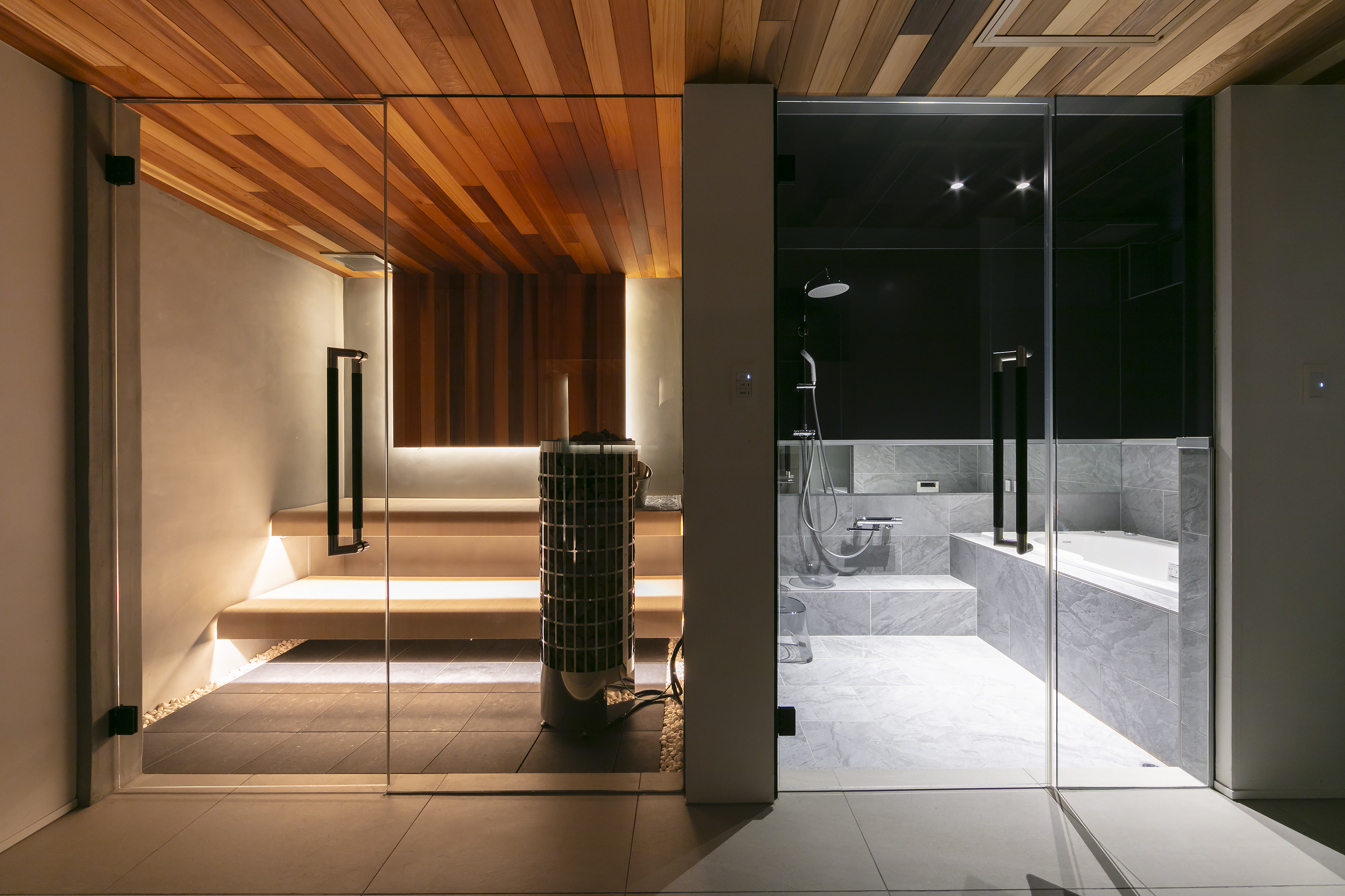 Private Finnish sauna inside Sapporo luxury villa